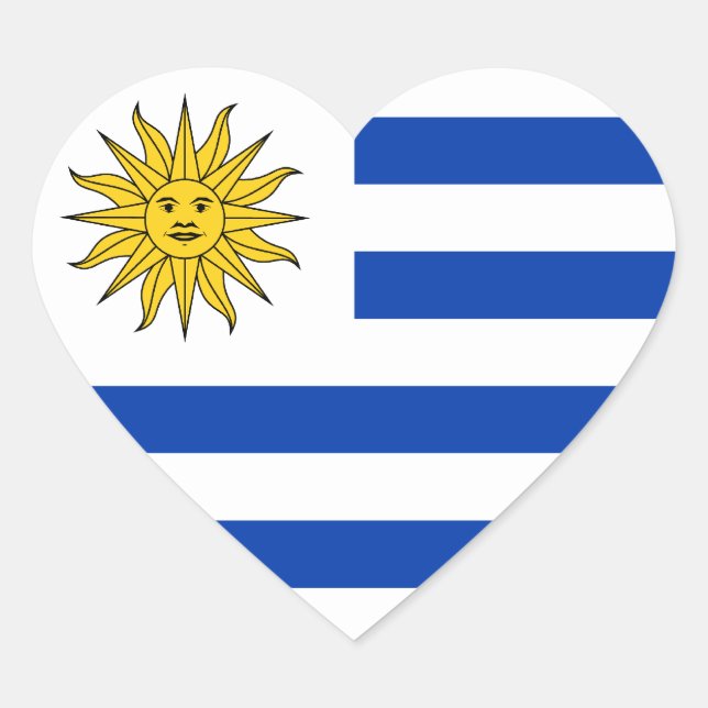 Uruguay Flag Heart Sticker (Front)
