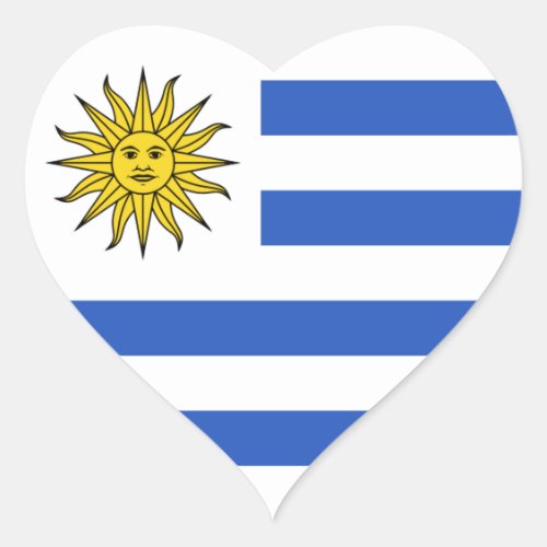 Uruguay Flag Heart Sticker