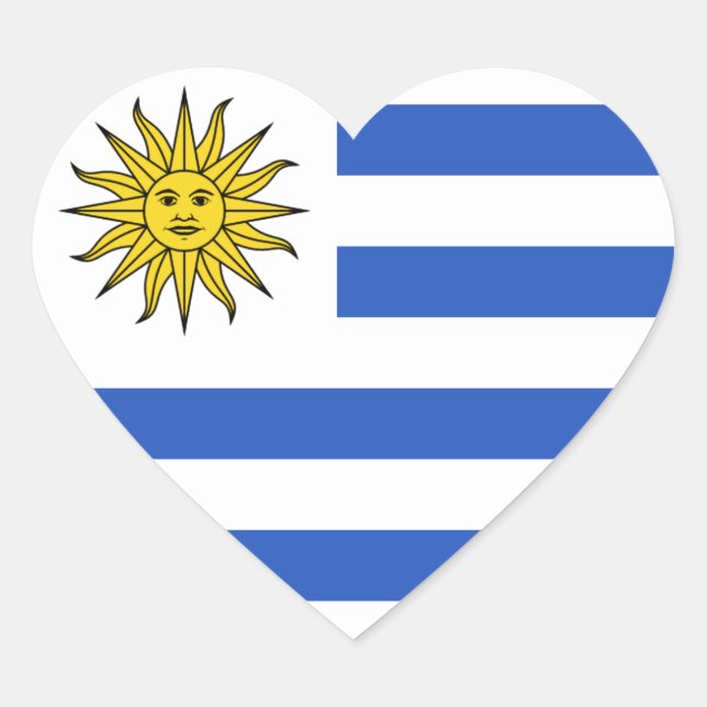 Uruguay Flag Heart Sticker (Front)