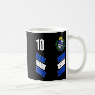 Uruguay Flag Number 10 Soccer Fan Men Women Kids B Coffee Mug