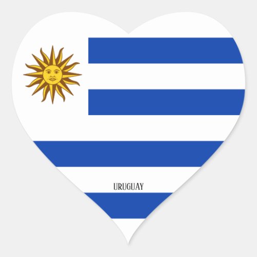 Uruguay Flag Patriotic Heart Sticker