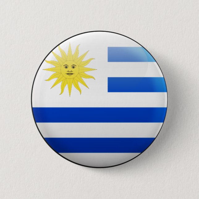 Uruguay Flag Pinback Button (Front)