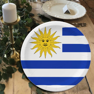 Uruguay Flag plates, party, sports, Uruguay Paper Plates