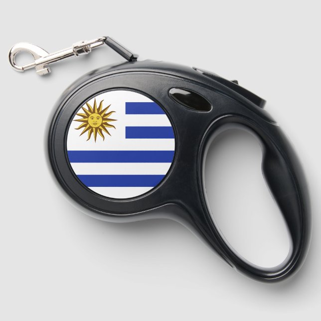 Uruguay flag retractable pet leash  (Front)