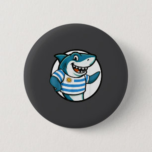 Uruguay Flag Shark Funny Uruguayan  Button