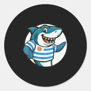 Uruguay Flag Shark Funny Uruguayan Classic Round Sticker