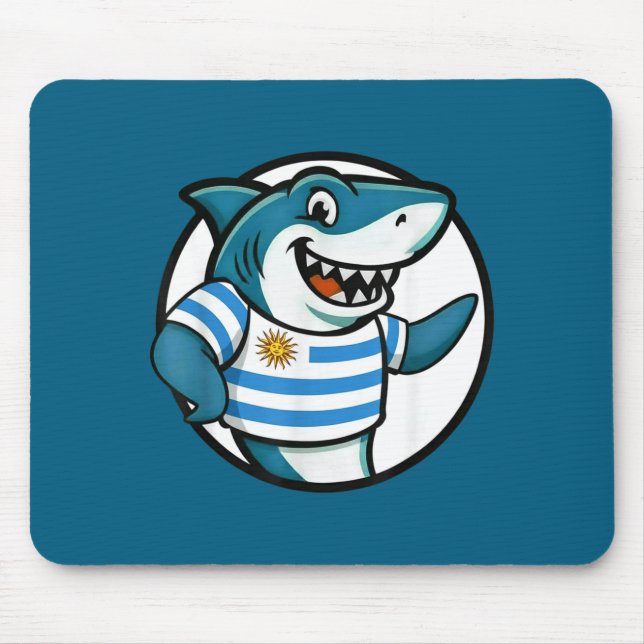 Uruguay Flag Shark Funny Uruguayan  Mouse Pad (Front)