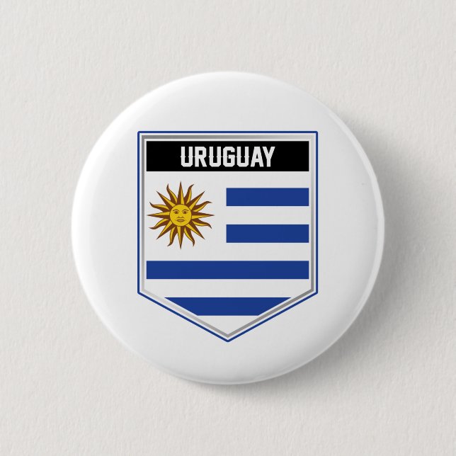 Uruguay Flag Shield Button (Front)