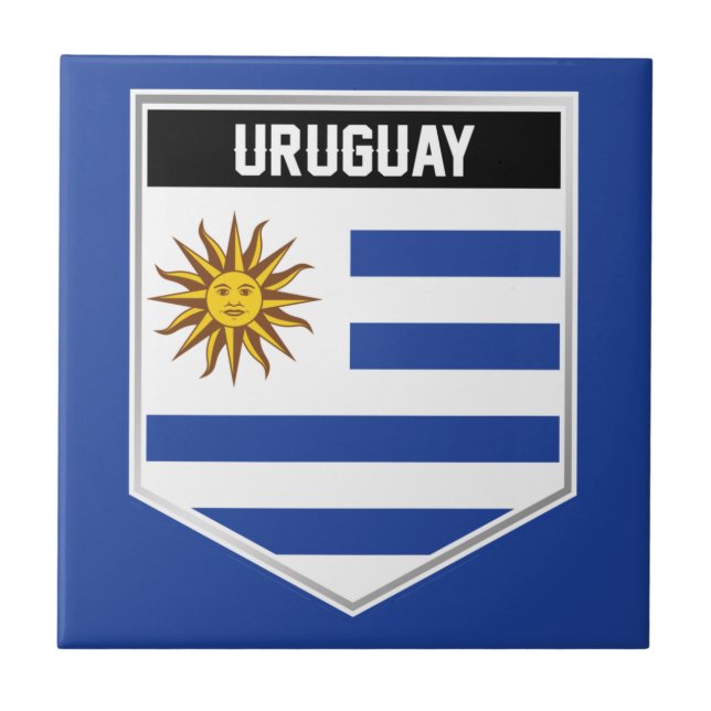 Uruguay Flag Shield Ceramic Tile (Front)