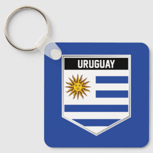 Uruguay Flag Shield Keychain
