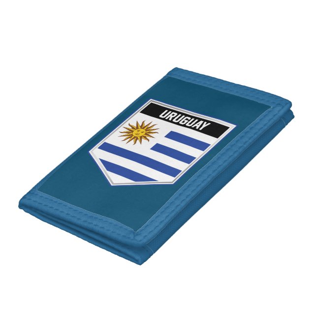 Uruguay Flag Shield Trifold Wallet (Bottom)