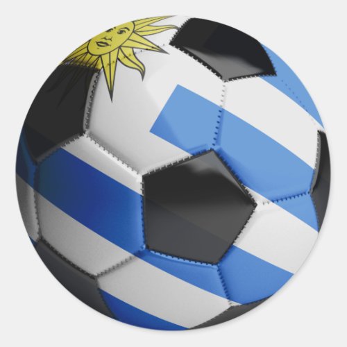 Uruguay flag Soccer Ball Classic Round Sticker
