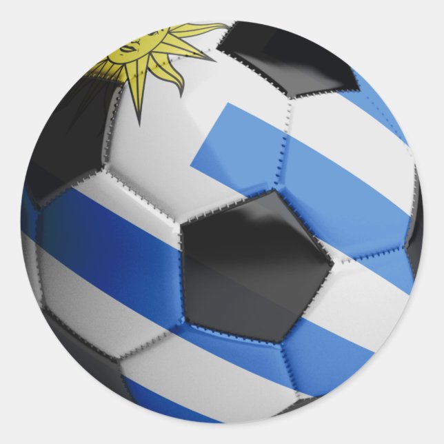 Uruguay flag Soccer Ball Classic Round Sticker (Front)
