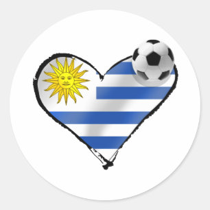 Uruguay flag soccer futbol te amo gifts classic round sticker