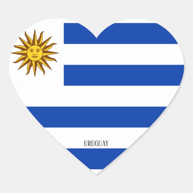 Uruguay Flag Splendid Patriotic Heart Sticker (Front)