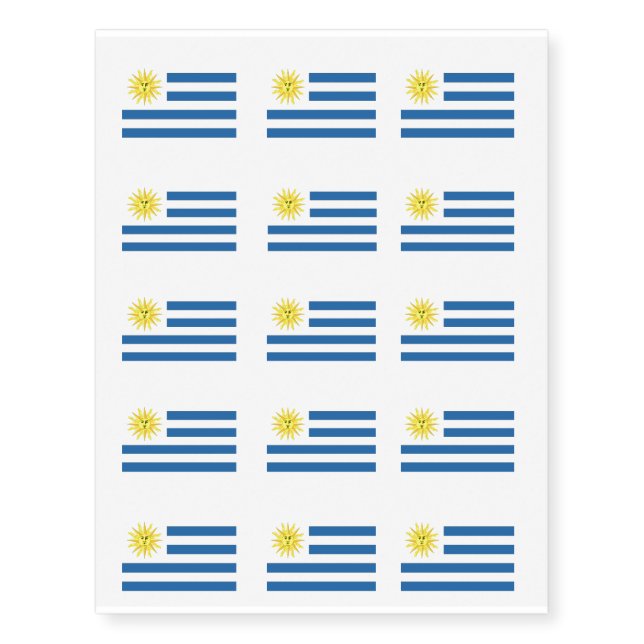 Uruguay Flag Temporary Tattoos (Front)