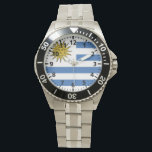 Uruguay Flag Watch<br><div class="desc">Uruguay Flag Feel free to modify the design according to your own preferences. You may change the design location, orientation, background colors and size. Also, you may add your own text, or slogan set its font, location and size, all in order to create the ultimate personal gift for you and...</div>