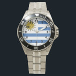 Uruguay Flag Watch<br><div class="desc">Uruguay Flag Feel free to modify the design according to your own preferences. You may change the design location, orientation, background colors and size. Also, you may add your own text, or slogan set its font, location and size, all in order to create the ultimate personal gift for you and...</div>