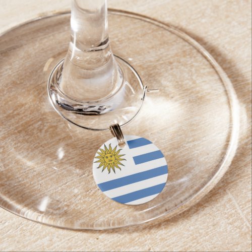 Uruguay Flag Wine Glass Charm