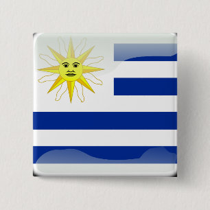 Uruguay glossy flag button
