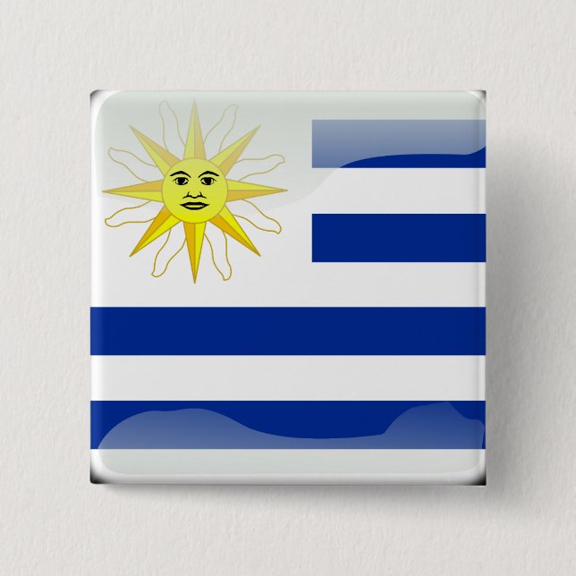 Uruguay glossy flag button (Front)