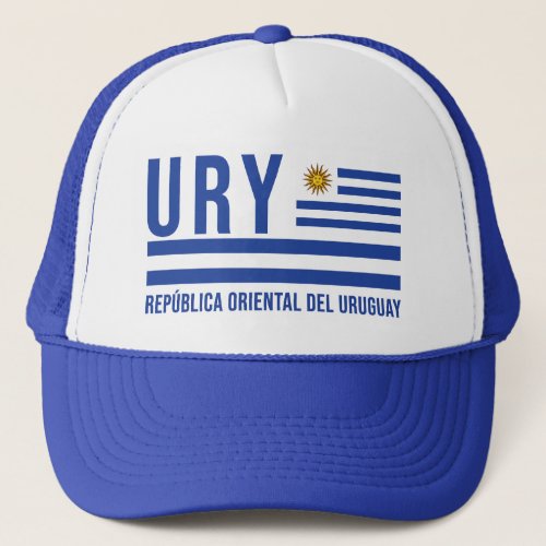 Uruguay ISO Alpha_3 Design Trucker Hat