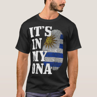 Uruguay It's In My DNA Fingerprint Uruguay Flag Ro T-Shirt
