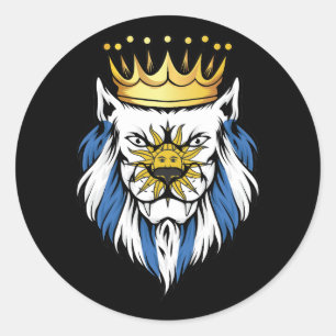 Uruguay Lion King Flag Classic Round Sticker