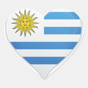 Uruguay love flag pride heart sticker