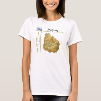 Uruguay Map + Flag + Title T-Shirt