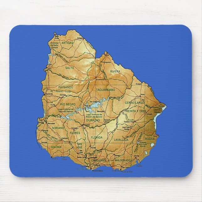 Uruguay Map Mousepad (Front)
