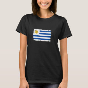 Uruguay Map With Heartbeat Vintage Flag Uruguay T-Shirt