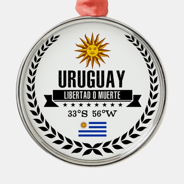 Uruguay Metal Ornament (Front)