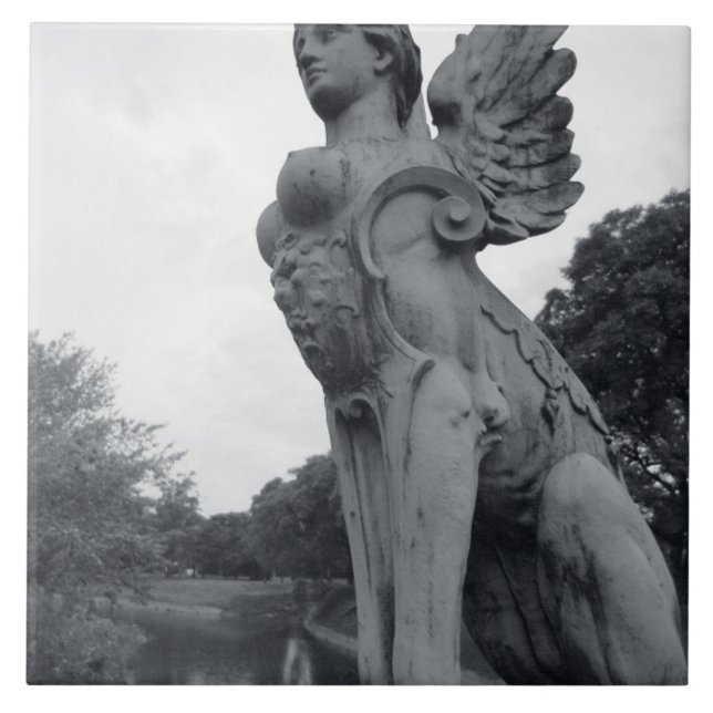 Uruguay, Montevideo, Barrio Prado, mythological Ceramic Tile (Front)