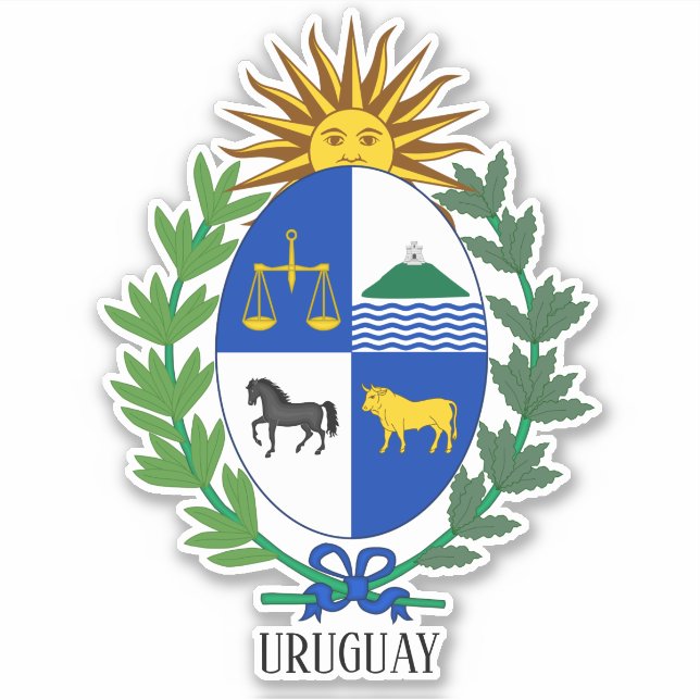 Uruguay National Coat Of Arms Patriotic Sticker (Front)