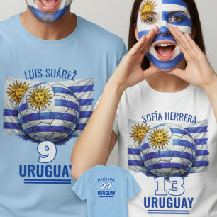 Uruguay National Football Heritage Flag Soccer T-Shirt
