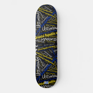 Uruguay National Pride Wordcloud Skateboard