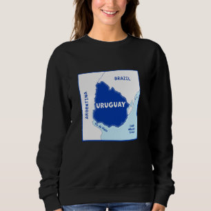 Uruguay Political map in flag colors. Neighboring  Sweatshirt