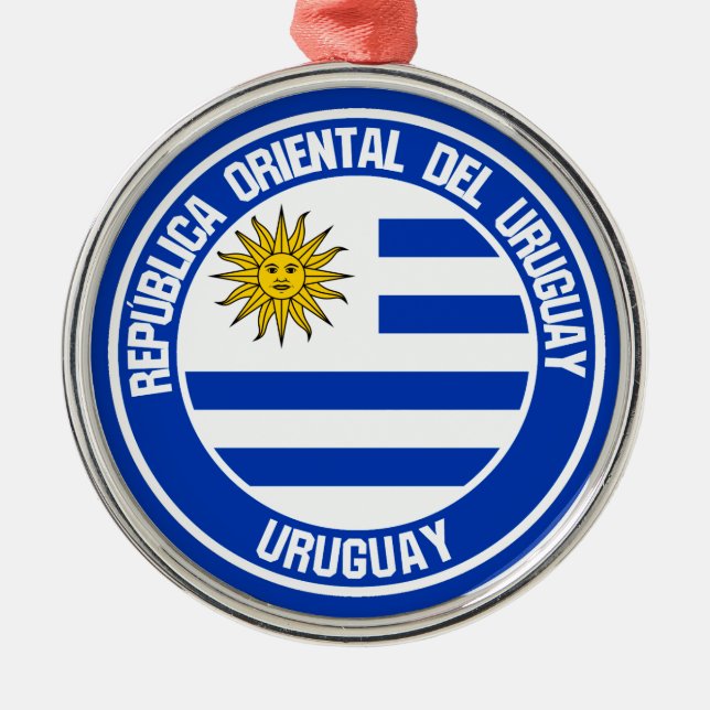 Uruguay Round Emblem Metal Ornament (Front)