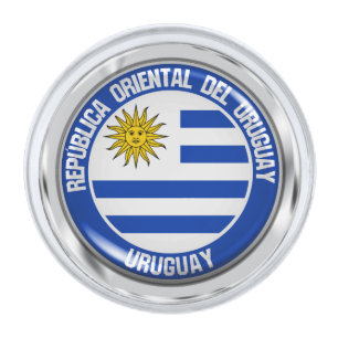Uruguay Round Emblem Silver Finish Lapel Pin