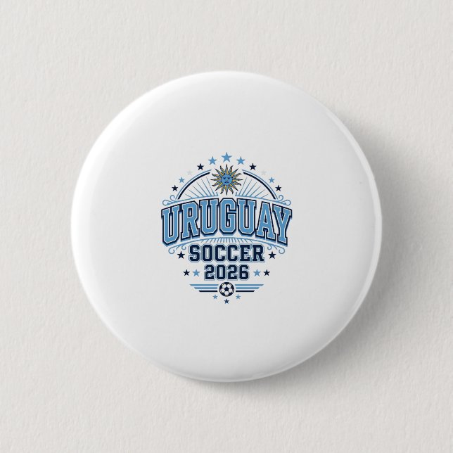 Uruguay Soccer 2026 Soccer Bold Country Typography Button (Front)