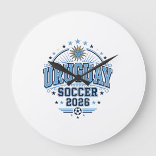 Uruguay Soccer 2026 Soccer Bold Country Typography Large Clock
