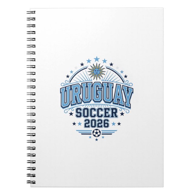 Uruguay Soccer 2026 Soccer Bold Country Typography Notebook (Front)