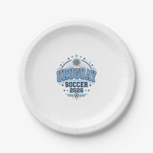 Uruguay Soccer 2026 Soccer Bold Country Typography Paper Plates