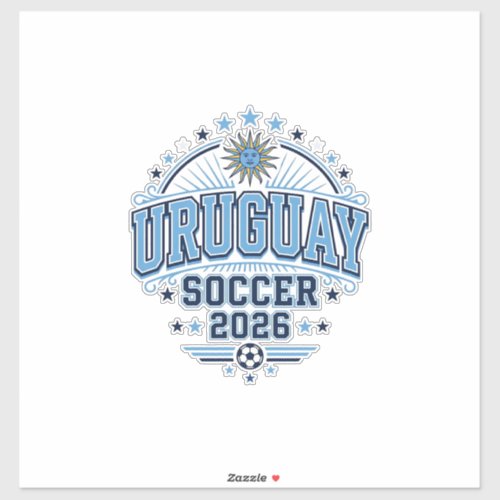 Uruguay Soccer 2026 Soccer Bold Country Typography Sticker