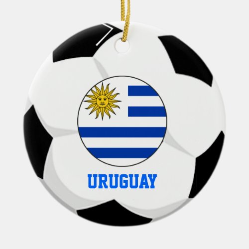 Uruguay Soccer Fan Ornament 2 Times World Cup Cham