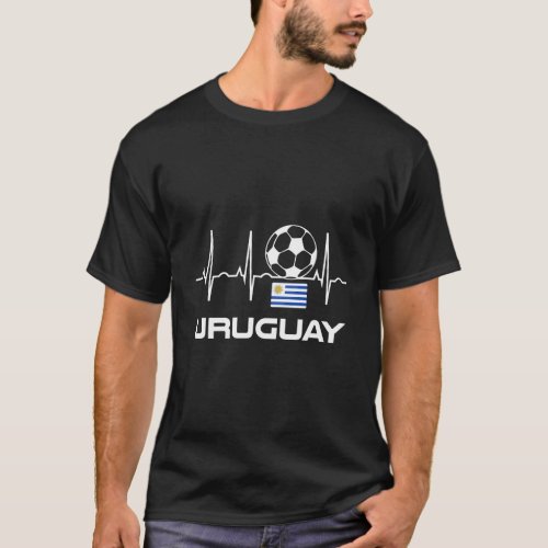 Uruguay Soccer Hoodie Uruguay Futbol Heartbeat Hoo T_Shirt