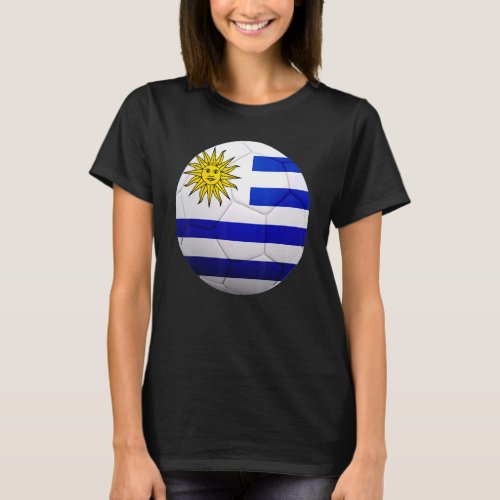 Uruguay Soccer National  Ball Uruguay Flag Footbal T_Shirt