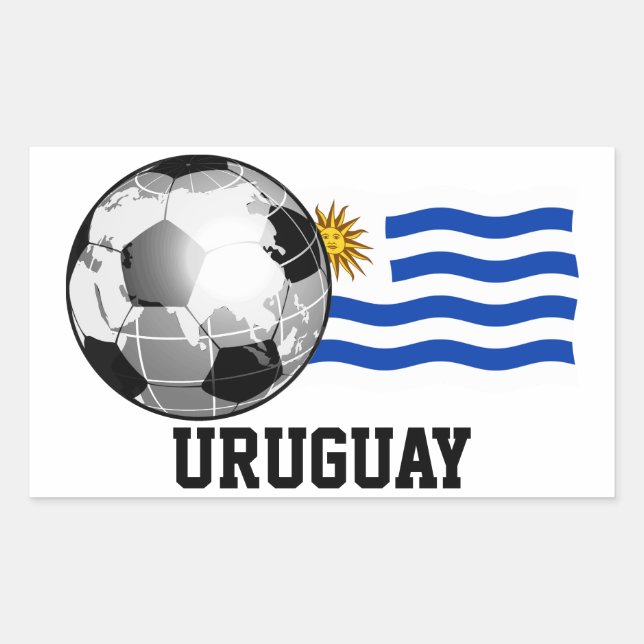 Uruguay Soccer Rectangle Stickers (Front)