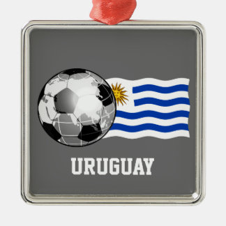 Uruguay Soccer Square Ornament